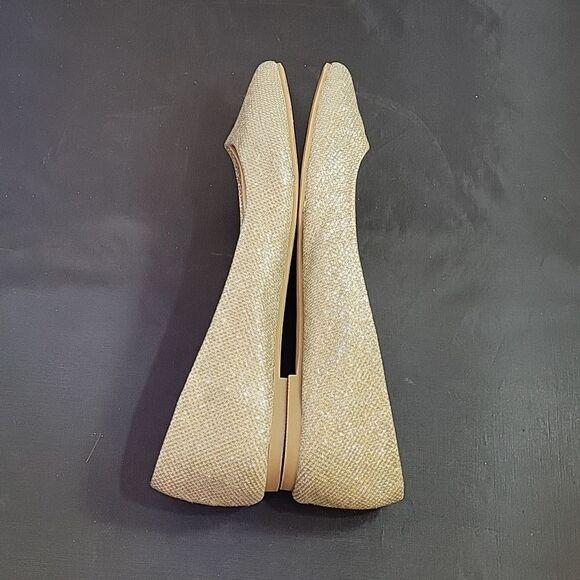 EXPRESS GOLD GLITTER EMBROIDERY POINTED TOE SLIP-ON WOMEN"S FLAT - Picture 8 of 16